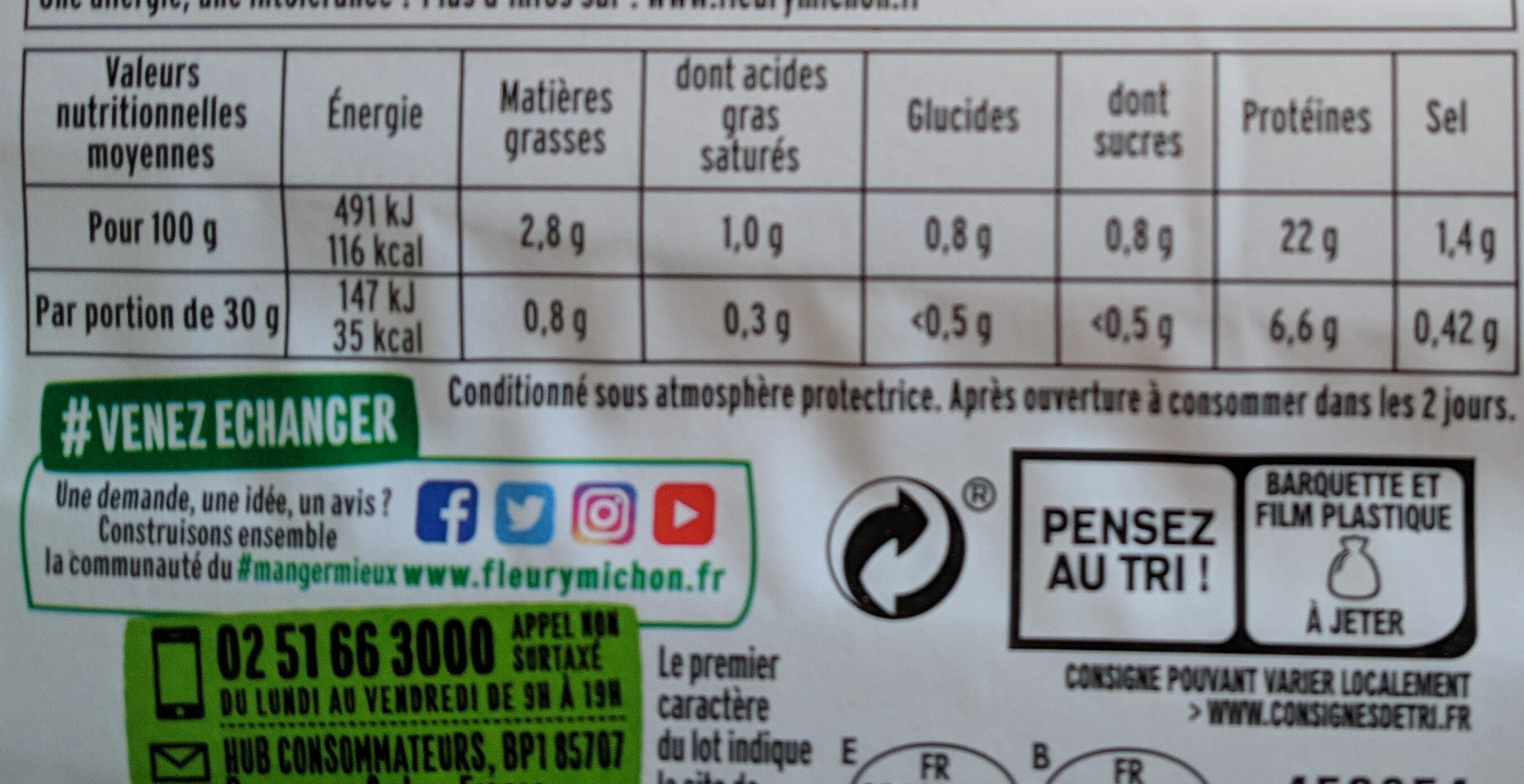 Jambon Le Supérieur - Nutrition facts - fr