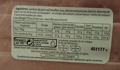 Le tranché fin -25% de sel - Ingrediënten - fr