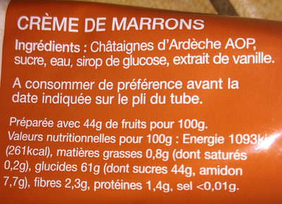 Creme de marrons - Ingredients - fr