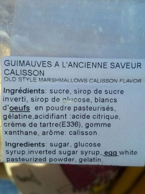 Guimauves à l'ancienne, saveur calisson - Ingredients - fr