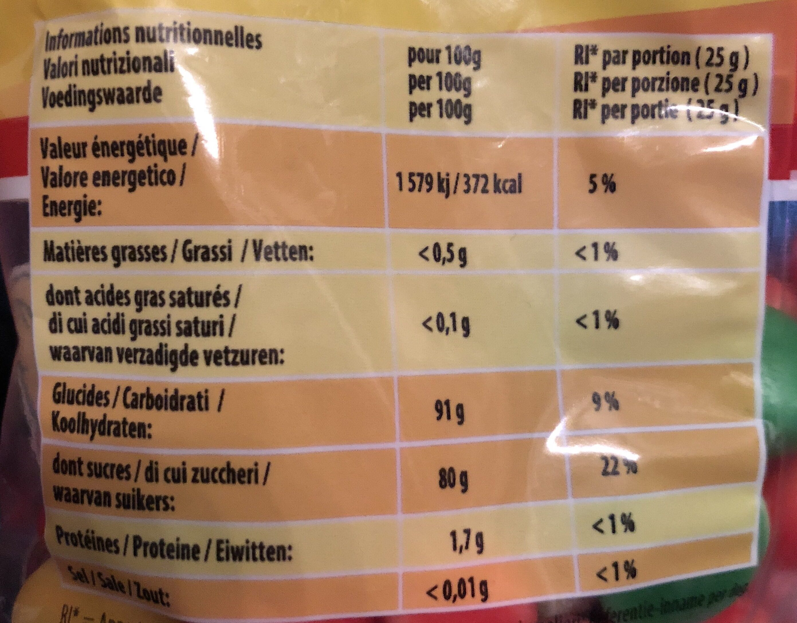 Floppie's - Confiserie dragéifiée - Valori nutrizionali - fr