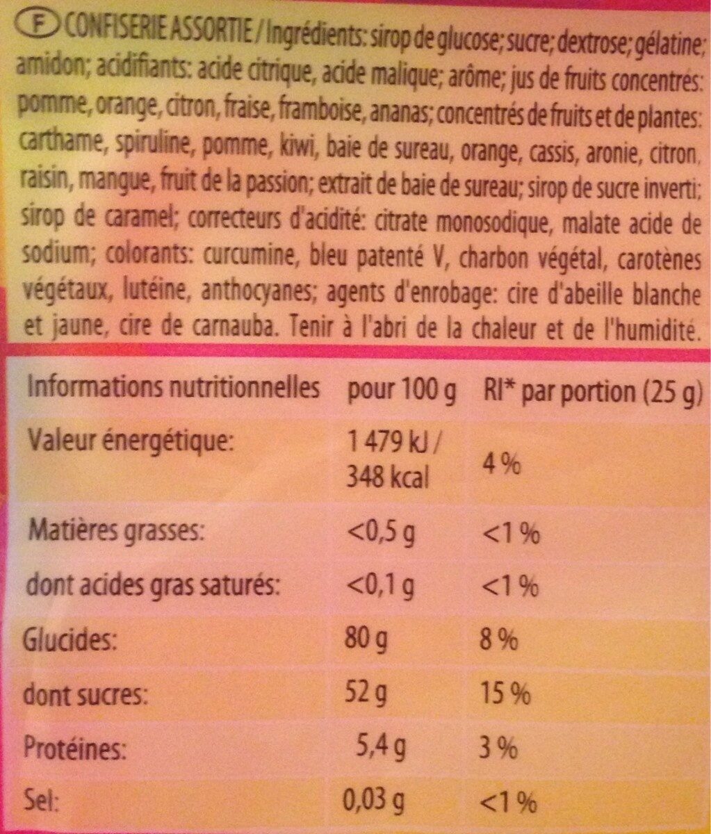 Bonbons - Valori nutrizionali - fr