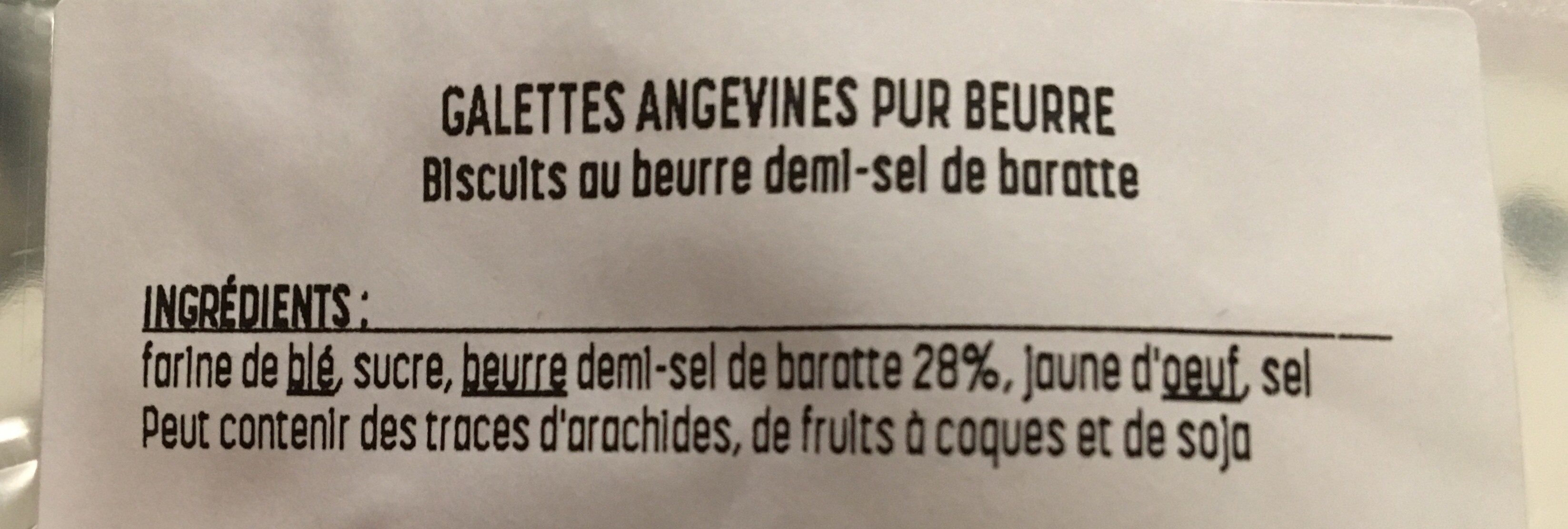 Galettes angevines pure beurre - Ingrédients