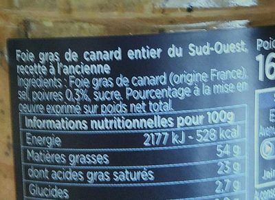Foie gras entier, recette à l'ancienne - Ingredients - fr