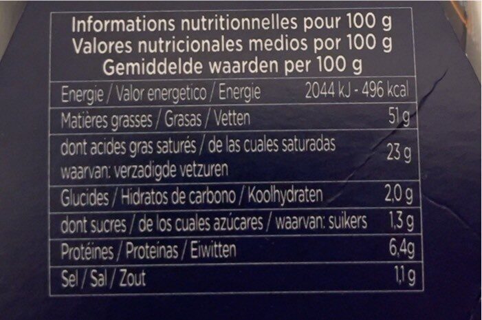 Foie gras - Nutrition facts - fr