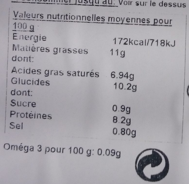 Aligot - Vallée du Lot - Nutrition facts - fr