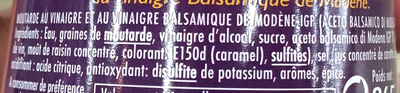 Moutarde balsamique - Ingrédients