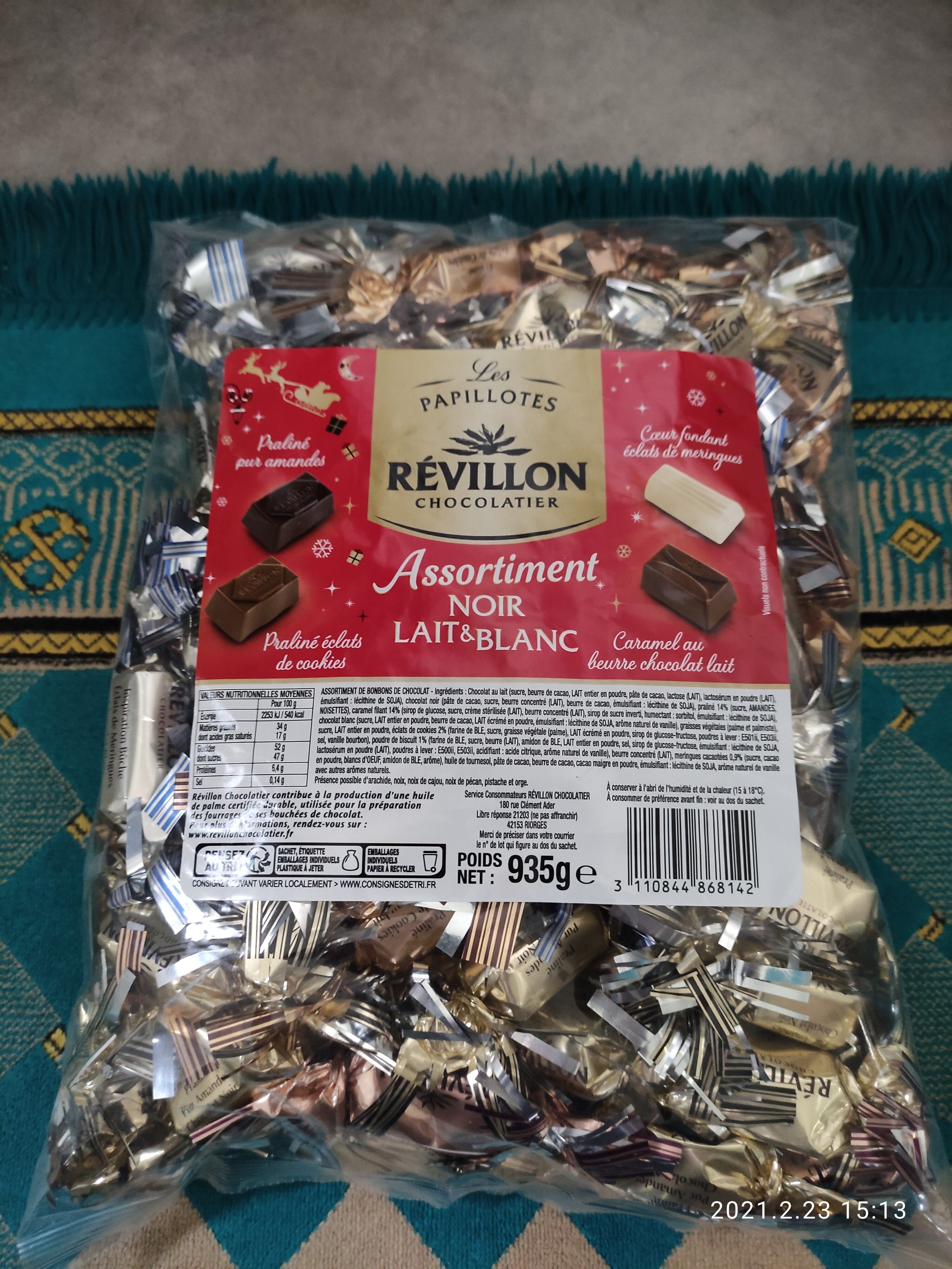 RÉVEILLON chocolatier - Tableau nutritionnel