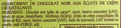 La Friture croustillante chocolat noir - Ingrédients
