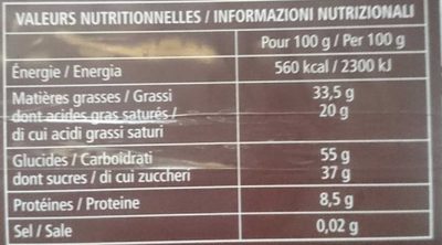 Sarments du Médoc Éclats de Fève de Cacao - Nutrition facts - fr