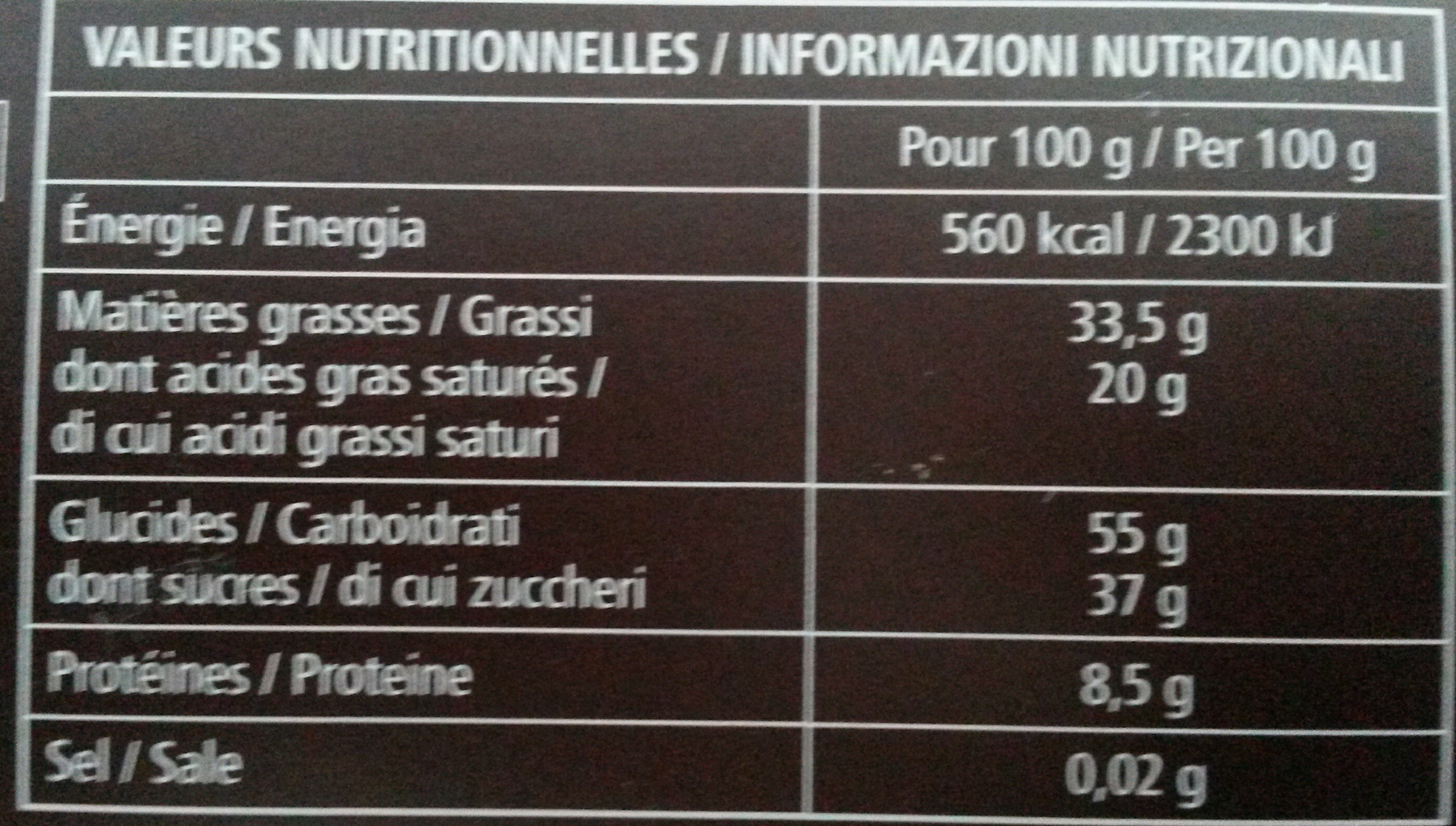 Sarments du Médoc MENTHE INTENSE - Información nutricional - fr
