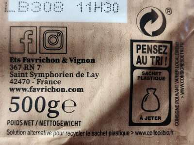 Chocolat - Recycling instructions and/or packaging information - fr