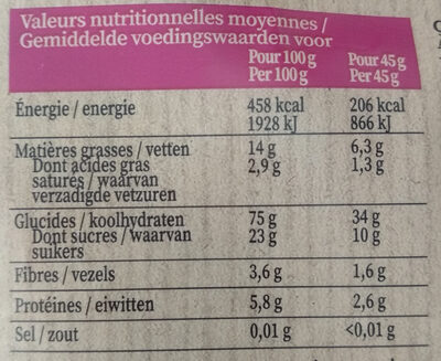 Céréales croustillantes Chocolat & châtaigne - Información nutricional - fr