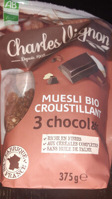 Muesli bio croustillant 3 chocolats - Product - fr