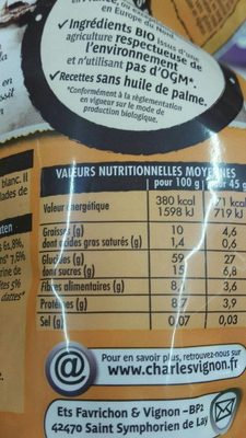 Muesli bio figue, datte, orange, amande - Voedingswaarden - fr