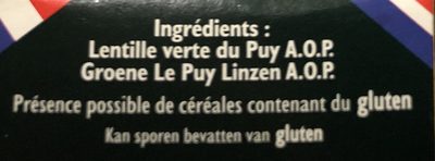 Lentille verte du Puy AOC AOP - Ingrédients