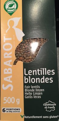500G Lentilles Blondes Sabarot - Product - fr