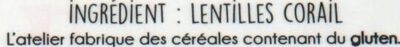 Lentilles corail - Ingredients - fr