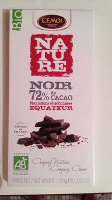 Nature - Chocolat noir 72% bio équateur - Product - fr
