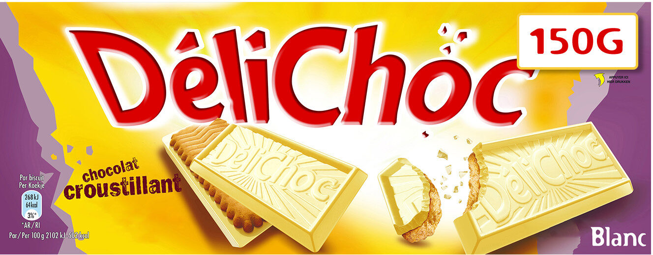 Biscuits Délichoc Chocolat blanc - 150g - Producto - fr