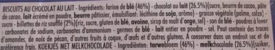 Délichoc biscuits sablés & tablettes chocolat au lait - 150g - Ingredients - fr