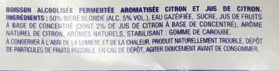 Radler Citron - Ingredients - fr