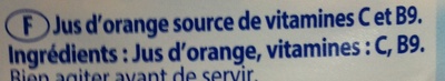 100% pur jus d'orange sans pulpe - Ingredients - fr