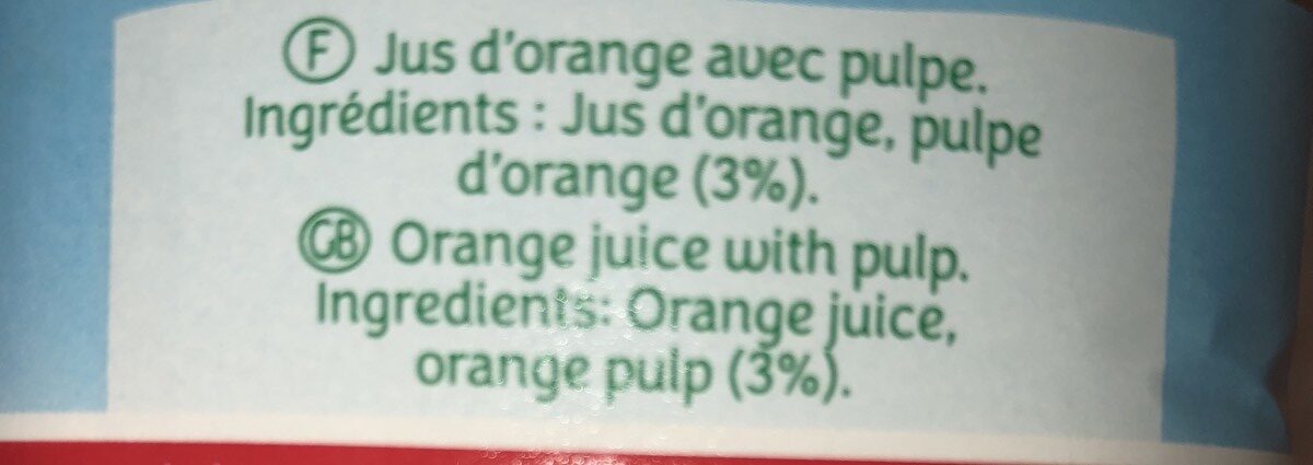 LE PUR JUS Orange avec pulpe - Ingredienser - fr
