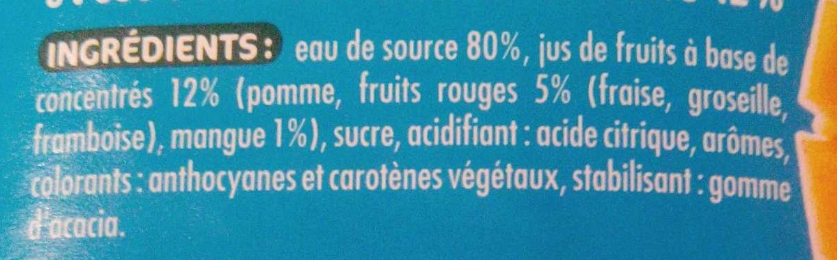 Mangue Fruits Rouges - Ingredients - fr