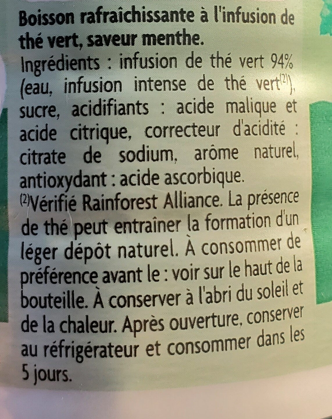May tea saveur menthe - Ingredients - fr