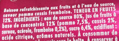 Oasis Pomme-Cassis-Framboise - Ingrédients