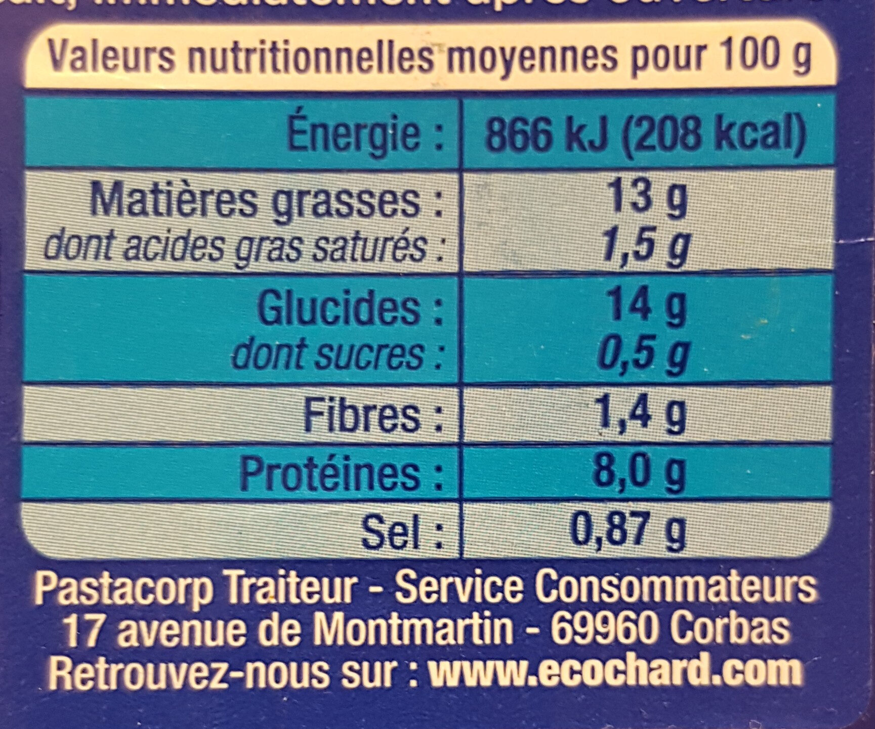 Mini Délices Soufflés Brochet - Voedingswaarden - fr