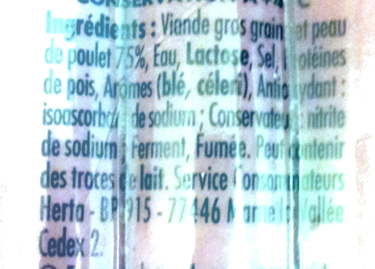 Knacki - 100% Poulet - Ingredients - fr