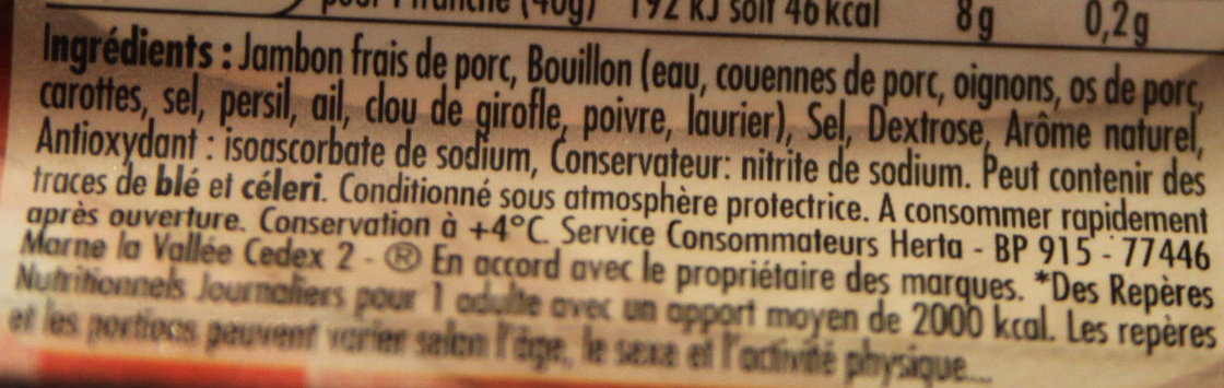 Tendre Noix, au Torchon (4 Tranches + 1 Gratuite) - Ingredients - fr