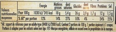 Tendre Croc' l'original - jambon fromage - Nutrition facts - fr