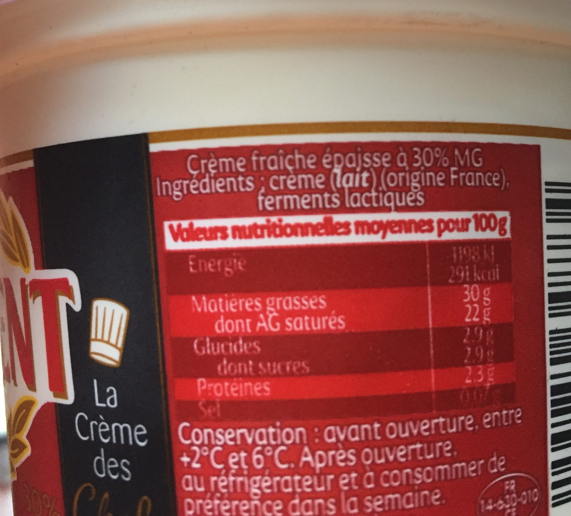 Crème fraîche gastronomique - Ingredients - fr