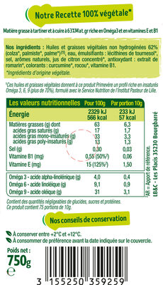 Primevère Tartine & Cuisson - Valori nutrizionali - fr