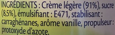 Crème légère fouettée - Ingredients - fr