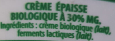 La crèmerie bio - Ingredientes - fr