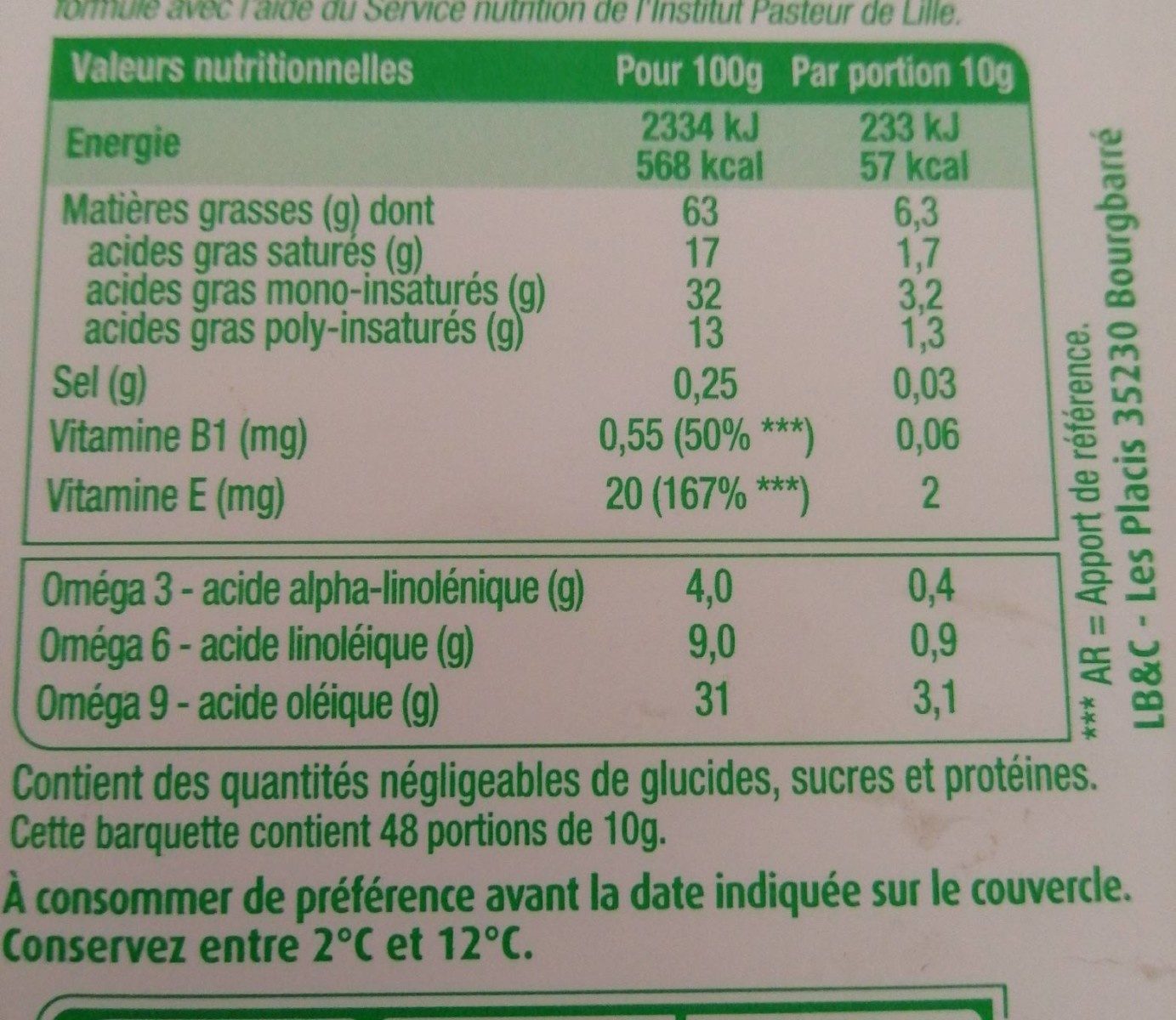 Primevère doux sans huile de palme - Valori nutrizionali - fr