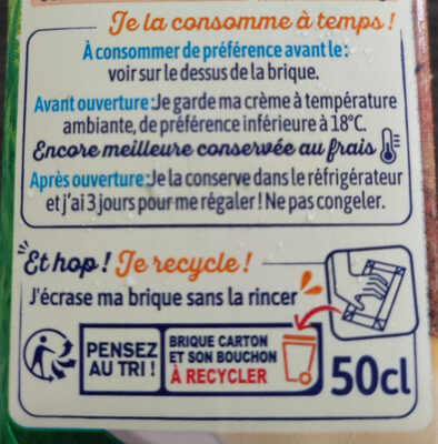 Crème anglaise - Instrucciones de reciclaje y/o información de embalaje