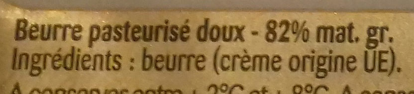 Beurre doux gastronomique - Ingrediënten - fr