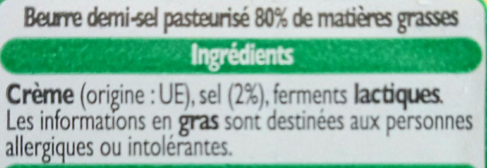 Beurre demi-sel - Ingredients - fr