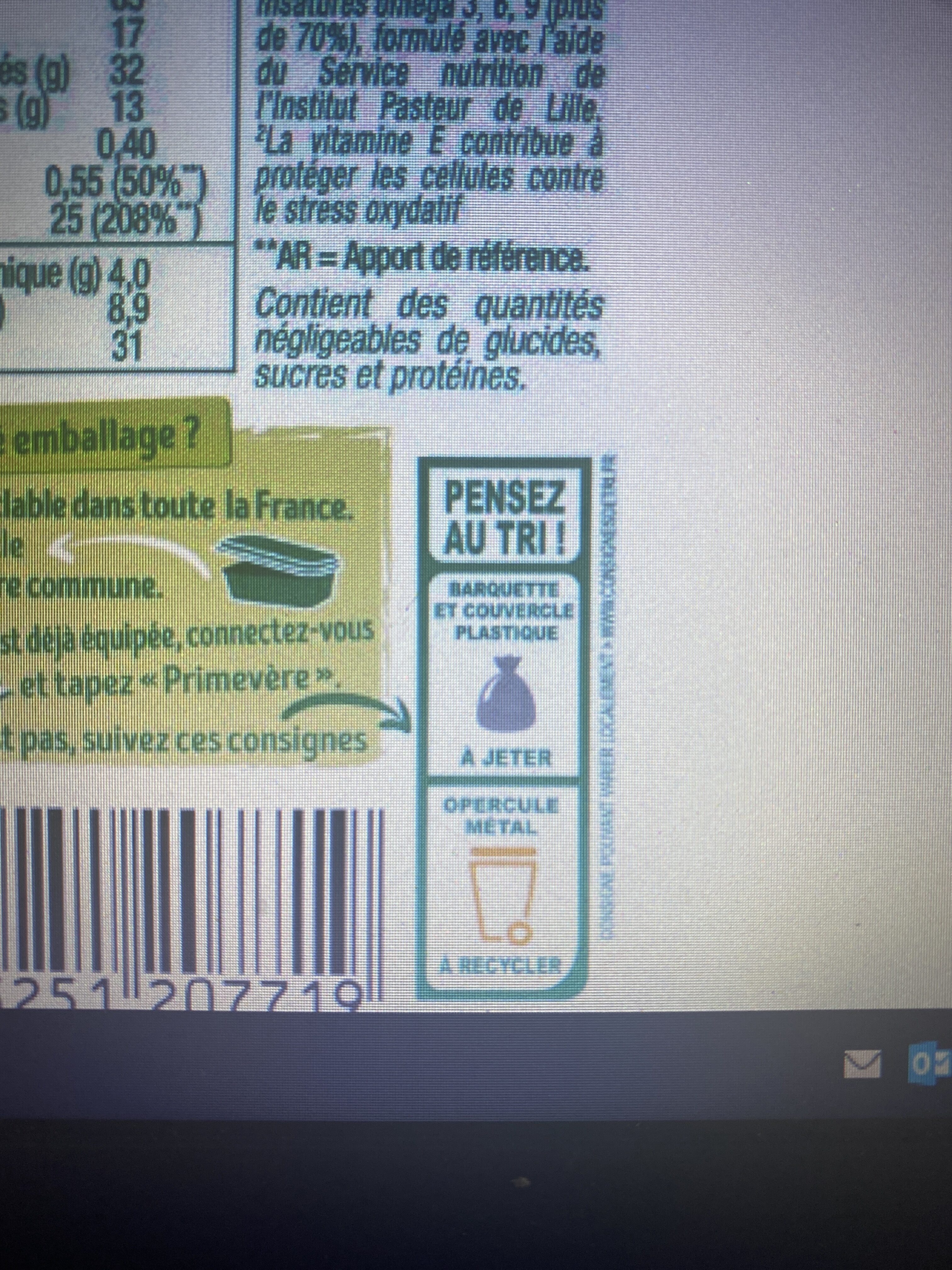 Actif Végétal sans huile de palme - Istruzioni per il riciclaggio e/o informazioni sull'imballaggio - fr
