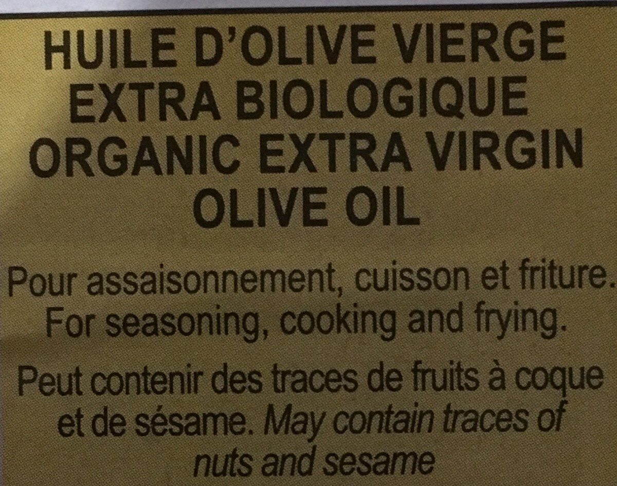 Huile d'olive vierge extra Bio - Produit