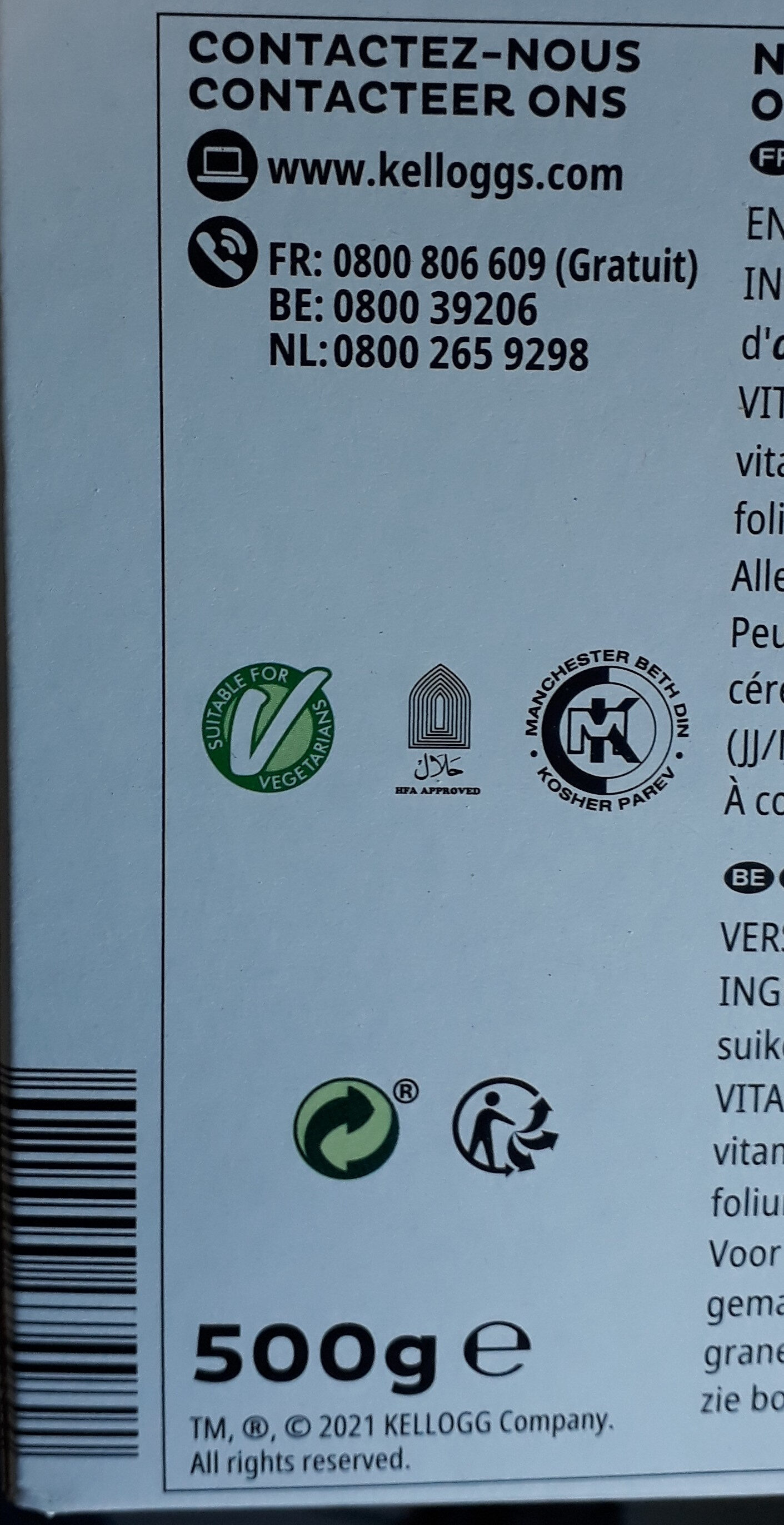 Corn flakes - Istruzioni per il riciclaggio e/o informazioni sull'imballaggio - en