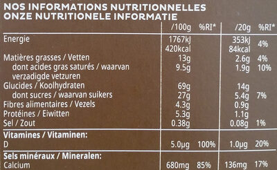 Barres Céréales Coco Pops Kellogg's - 6x20g - Nutrition facts - fr