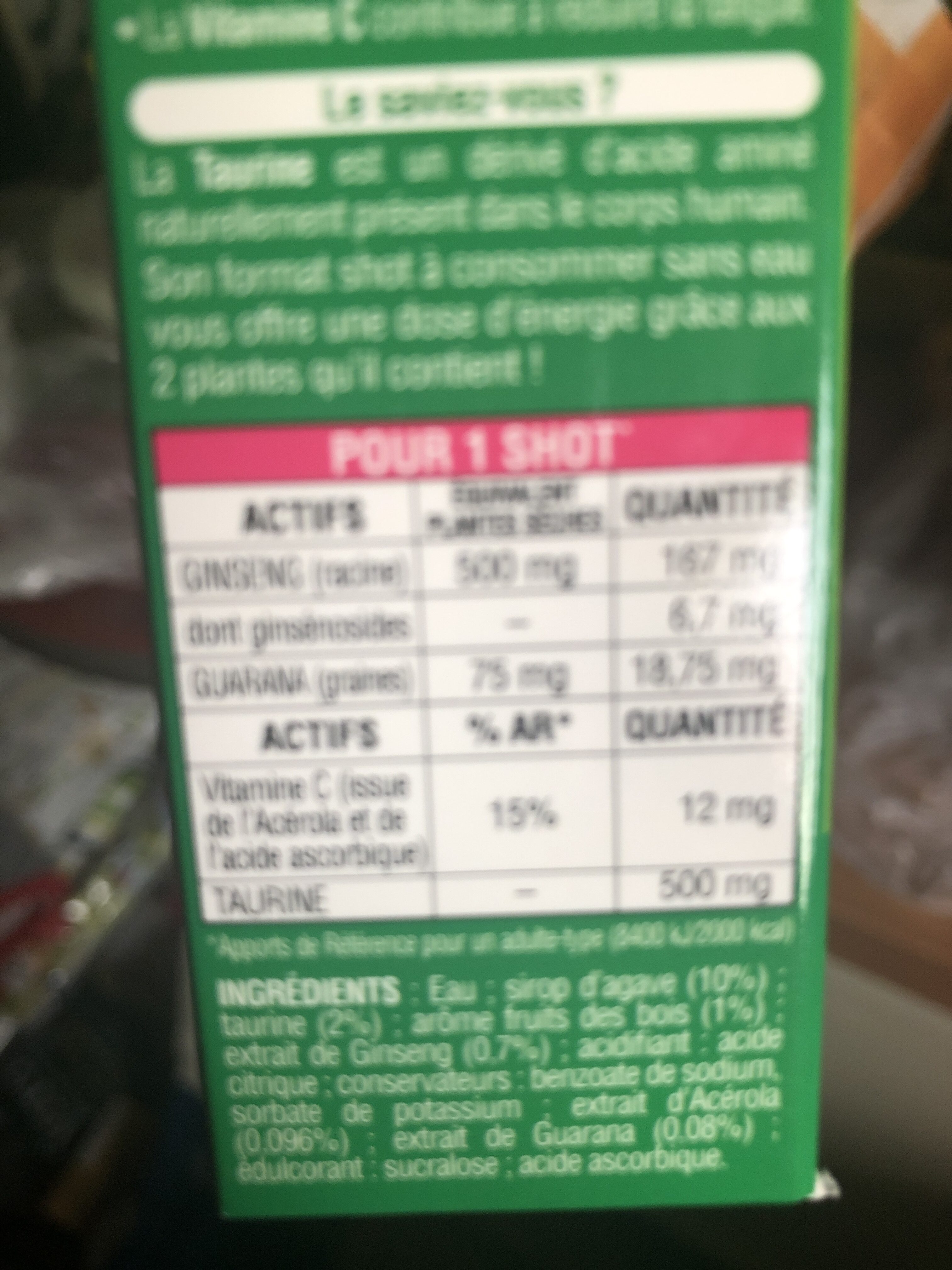 Boost Juvamine - Nutrition facts - fr