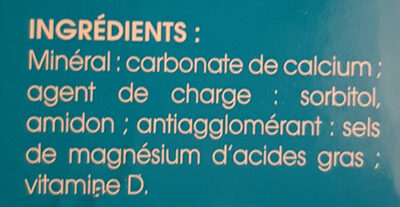 Juvamine Vitamine D & Calcium - Ingredients - fr