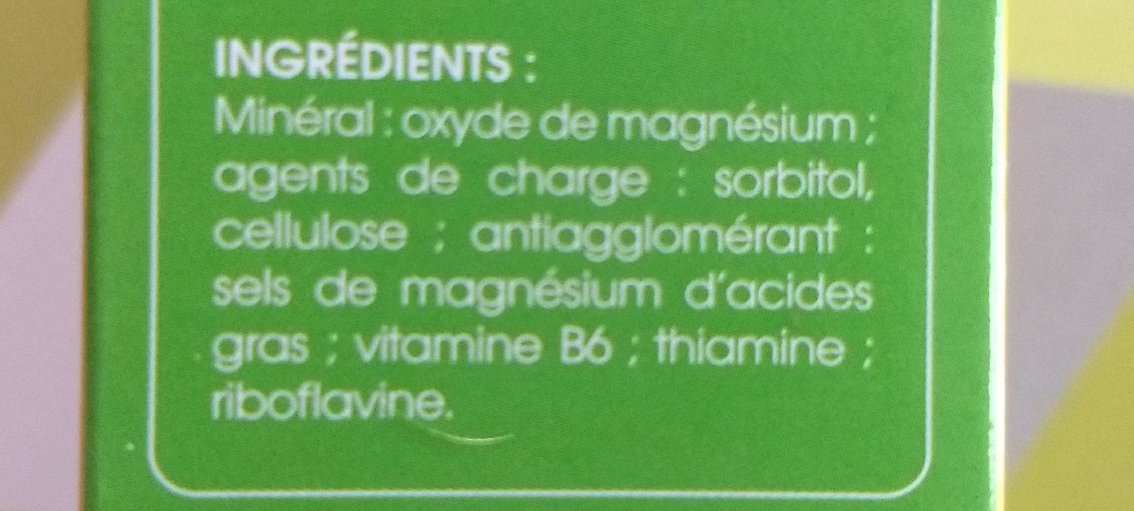Juva Magnesium+b1 B2 B6 - Ingredients - fr